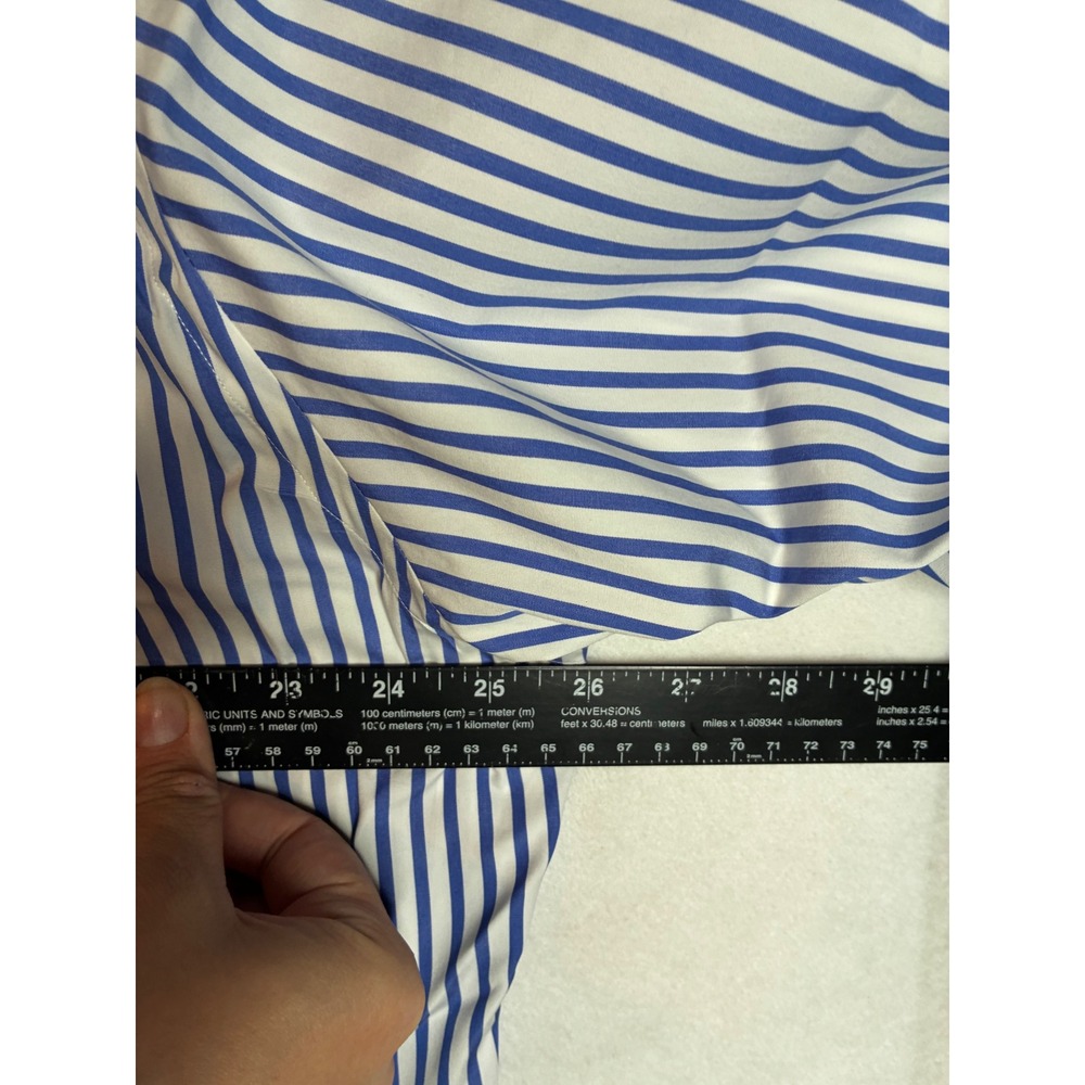 Polo Ralph Lauren Regent Dress Shirt Mens 17.5 44 Blue White Striped Long Sleeve - Picture 7 of 9